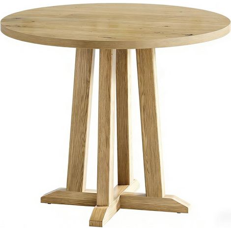 Tavolo da pranzo rotondo in legno marrone 80 cm per 2-4 persone (1/5)