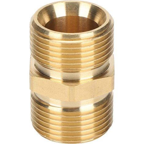 Adaptador para pulverizador de alta presión, latón, rosca macho métrica M22, conexión para manguera de 14 mm -Crezuo