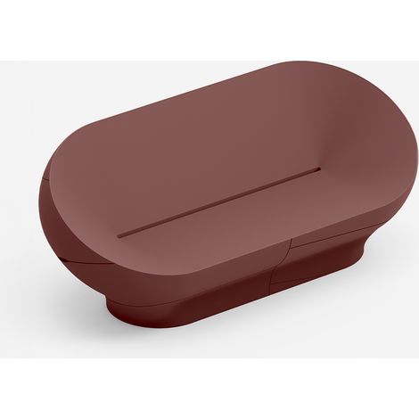 Divano da esterno in polietilene design arredo giardino Vera - Rosso