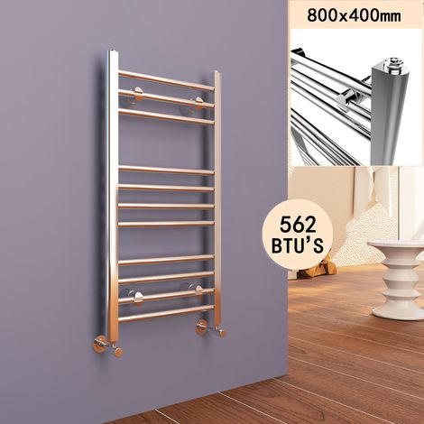 ELEGANT 800 x 400 mm Straight Towel Rail Radiator Chrome Bathroom Radiator (1/5)