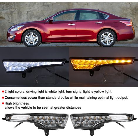 Adatto per 2 luci diurne a LED e indicatori di direzione, bicolore, per Nissan Altima