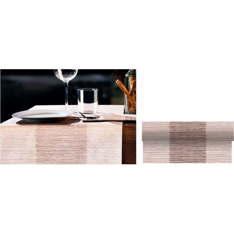 Bobina Tovaglia Runner Decorativo Millerighe Cappuccino 0,4 x 24 Metri