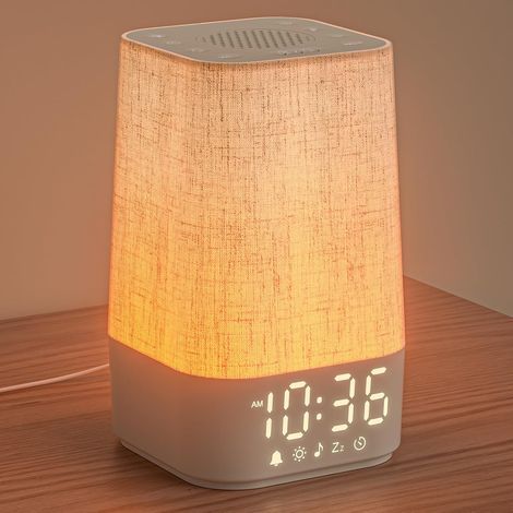 Sunrise Simulator Alarm Clock, 30 Natural Sounds, 13 Brightness Levels, LED Bedside Lamp, Adult Bedroom (1/5)