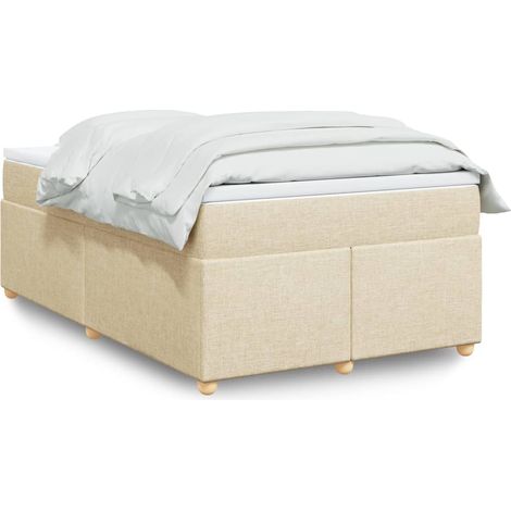 Boxspringbett mit Matratze Creme 120x200 cm Stoff