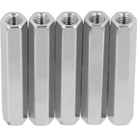 Raccord à 5 écrous M8x1,25 en acier inoxydable 304, longueur 75 mm  Tige hexagonale filetée femelle, diamètre extérieur 13 mm, pour l'assemblage de composants (1/4)