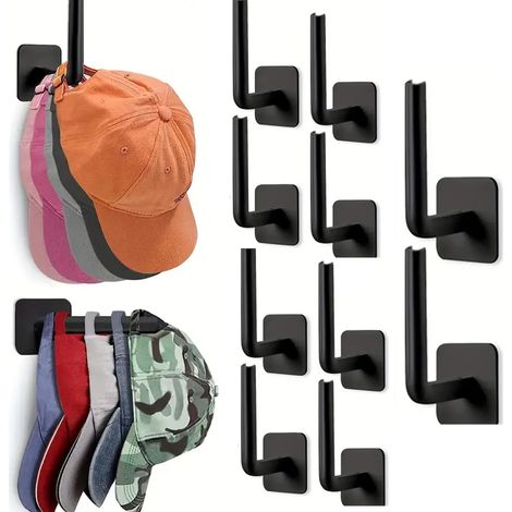 Crochet en plastique de chapeau auto-adhésif, crochet suspendu sans poinçon pour clés, crochet de rangement pour articles divers 10 pièce (1/5)