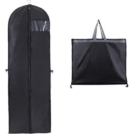 Housse Robe de Mariée 60x180cm Housse Vetement Longue Fenêtre Visible de Demoiselle D'honneur Anti Poussière Etanche Mite Humidité Pliable et Portable Fermeture à Glissière Bilatéral(1PCS) (1/5)