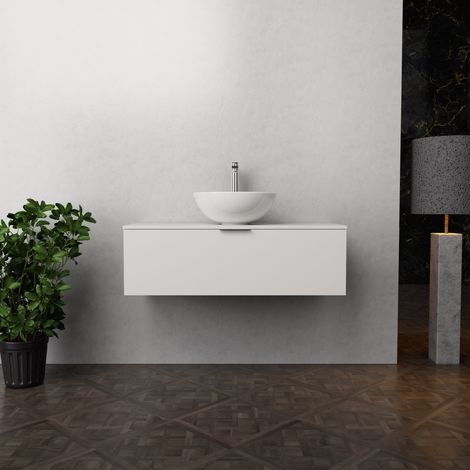 Inda - Mobile bagno L.100 con lavabo in appoggio / Bianco opaco 1