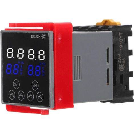 Relais temporisé avec affichage numérique LCD et support de montage, robuste et multifonctionnel, 12 V CC