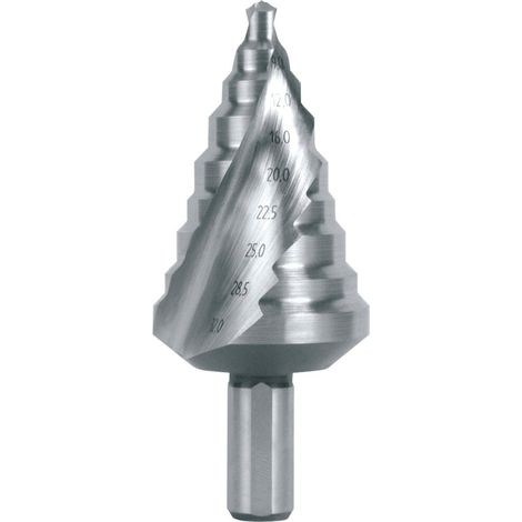RUKO Stufenbohrer HSS spiralgenutet mit Kreuzanschliff 12 Stufen Ø 6 - 32 mm - 101096 (1/5)