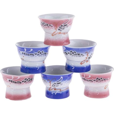 6 Tasses à Saké Asiatiques - Images Erotiques Mixtes - Verres à Saké Japonais - Idée Cadeau - Service à Saké Traditionnel Porcelaine Japon - Bol Soju (1/5)