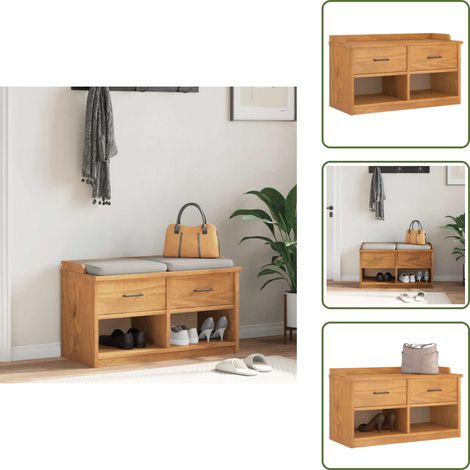 vidaXL Banc de couloir SANDNES 87x40x50 cm bois de pin massif (1/5)