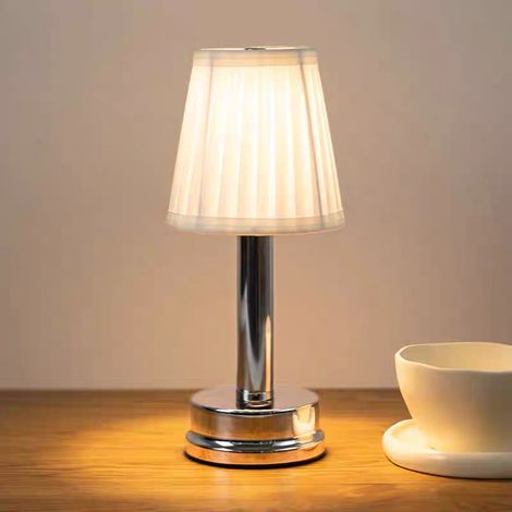 Lampe de table sans fil, lampe de chevet LED rétro, lampe de bureau tactile rechargeable, veilleuse portable (blanc chaud) (1/5)