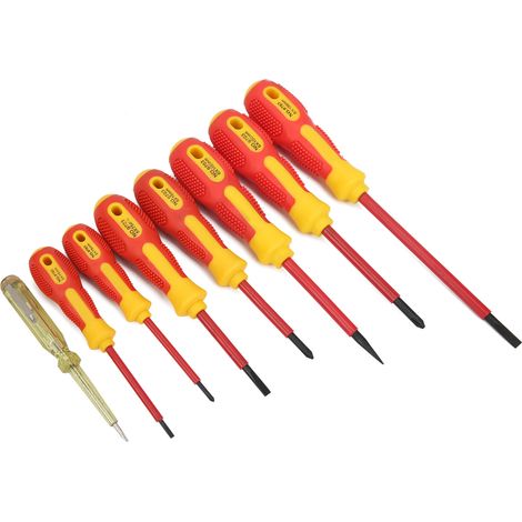 Jeu de 9 tournevis isolés 500 V, outils à main haute dureté pour travaux de maintenance électrique (1/5)