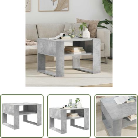 Table basse en bois d'ingénierie - Table basse Gris béton 66 x 53 x 45 cm Bois d'ingénierie (1/5)