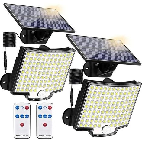 Lumiere Solaire Exterieur, Le jardin extérieur solaire allume 3 Modes la détection humaine de cour de ménage 106 éclairage LED appliques murales balcon lampes suspendues imperméables pour Jardin, Gara (1/5)