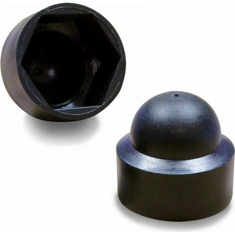 100 pièces - Cache vis écrou de protection M8 clef de 13 mm - plastique NOIR - FAH113-L (1/2)