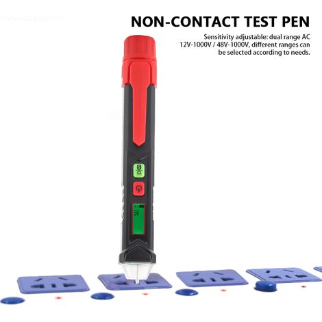 Stylo testeur de tension sans contact HT100, détecteur de courant alternatif LED, plage 0 à 40°C (1/5)