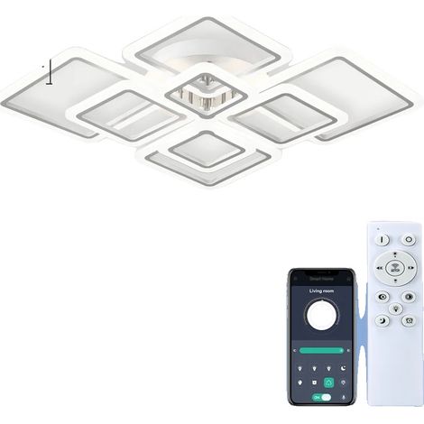 Plafonnier, Télécommande, LED Dimmable, 8 têtes (1/2)