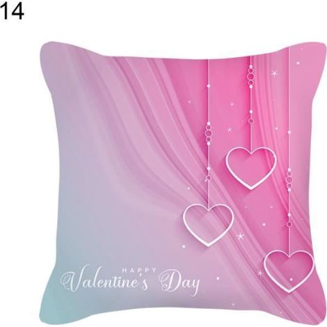 Taie Doreiller - Fermeture Eclair Cachee - Forme Coeur - 45 x 45 cm - Polyester Peau De Peche - 1 Piece (1/2)