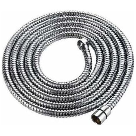 Flexible de douche 3m avec double protection anti-torsion Flexible de douche de haute qualité Tube en acier inoxydable Anti-torsion extrêmement flexible 1/2 pouce chromé (1/5)