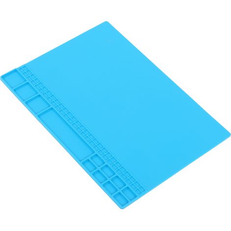 Tapis isolant de soudure électronique en silicone résistant à la chaleur, bleu clair (1/5)