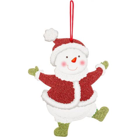 Pendente di Natale con glitter piatto - Pupazzo di neve - Feeric lights & christmas (1/2)