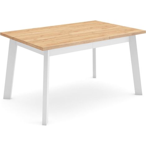 Skraut Home - Tavolo da Pranzo, Cucina, Sala da pranzo, 140, Per 6 persone, Gambe in legno, Stile moderno, Rovere (1/5)