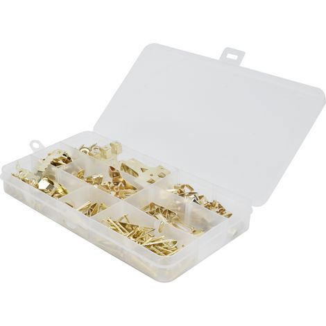 250pcs Crochets Invisibles Dorés Style Européen pour Cadres Photos, Clous Muraux avec Câble Métallique, Fixation Tableaux et Miroirs (1/5)