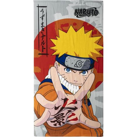 Serviette - Educa Borras - Naruto Shippuden - Microfibre - Orange/Gris - Lavable en machine (1/5)
