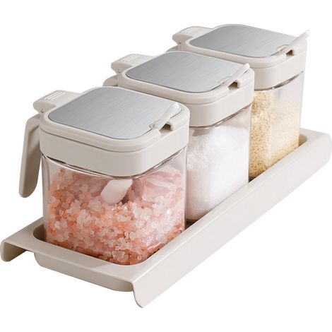 tarro para especias, tarro de vidrio transparente, tapa hermética, almacenamiento de cocina, accesorio para restaurante/camping (1/5)