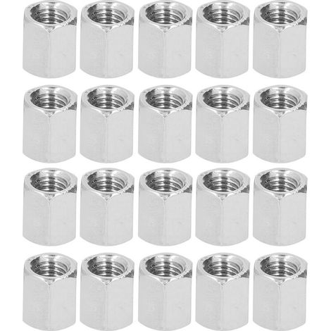 Écrou d'accouplement hexagonal M8x1, 25, 12 L14mm, connecteur de tige filetée, écrous en acier inoxydable 304, 20 pièces (1/5)
