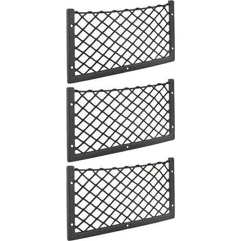 Lot de 3 filets de rangement pour voiture - 36 x 18 cm - Haute élasticité, filet porte-revues pour bagages - T4 T5 T6 - pour fourgon, caravane, camping-car, camion (1/4)