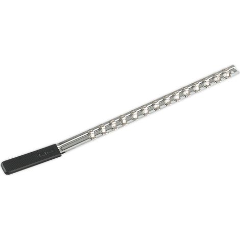 Sealey AK1414 Premier Socket Retaining Rail with 14 Clips 1/4""Sq Drive