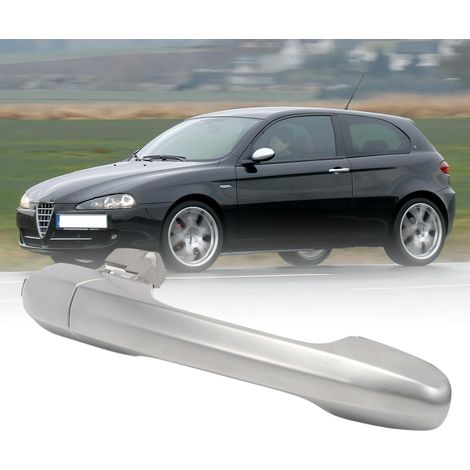Poignée Voiture Porte Portable Alfa 147 Droit Extérieur Simple Plaqué Argent (1/5)