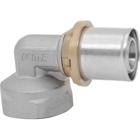 RACCORDO CURVO FEMMINA PER TUBO MULTISTRATO A PRESSARE MODELLO SEMPITER 3/4 Ø26X3   ICMA  S.P.A.
