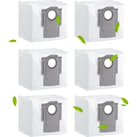 6 Pièces, Sac à poussière pour Roborock S8 S8+/S8 Pro Ultra/ S7 MAXV Ultra/ Q7 MAX/ Q7 MAX+/ S7 Pro Ultra/Q5+ Sac Aspirateur en Mode Critères Ersatzbeutel Accessoires pièces de Rechange (1/4)