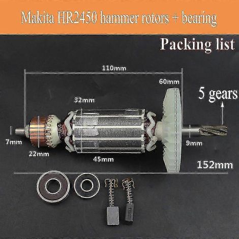 Stators pour marteaux perforateurs Makita HR2450, rotors pour moteurs 2453 et 2440, accessoires pour perceuses à percussion (1/5)
