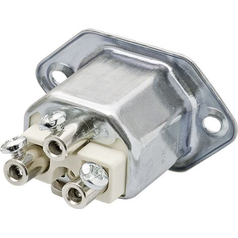 Kalthoff 444055 Warmgeräte-Steckverbinder 444 Chassisstecker, Einbau Gesamtpolzahl: 2 + PE 16 A Meta
