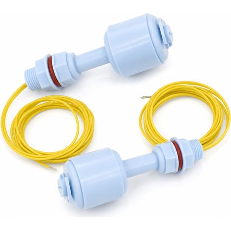 Sensore di livello dell'acqua da 52 mm, 2 pezzi, CA 220 V e CA/CC 24 V – Interruttore a galleggiante per liquidi per acquario, piscina, serbatoio e idroponica, max. 100 V CC 0,5 A (1/5)