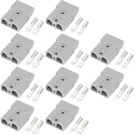 Connecteur haute intensité 50 A pour batteries de véhicules électriques, onduleurs, câbles solaires, prises d'énergie (gris) (1/5)