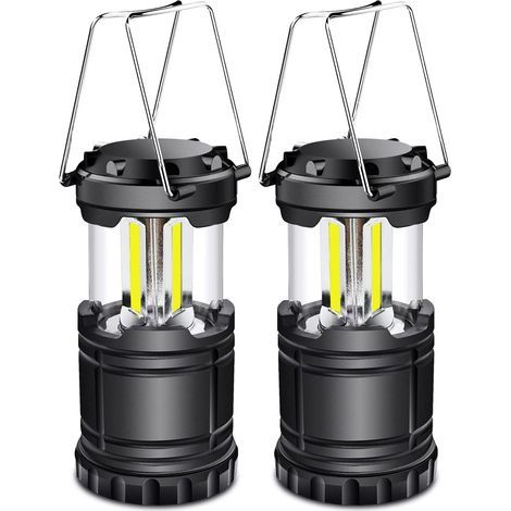LED-Campinglaterne, 350 lm, tragbare Campinglampe mit Metallgriffen, für Zelt, Camping, Wandern, Angeln, Höhlen usw., 2 Stück [Energieklasse A+] (1/5)