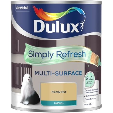 Dulux Simply Refresh Multi-Surface Eggshell Paint - Honey Nut - 750ml
