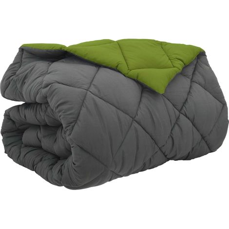 Duvet d'hiver Vert et Anthracite 200 x 200 cm Microfibre