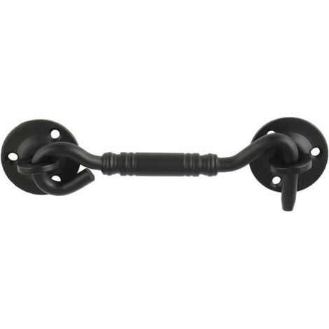 Loquet de fenêtre à crochet pour porte de cabine, 110 mm de long, acier inoxydable noir mat, (1/5)