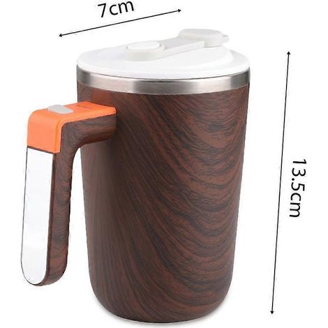 Mug magnétique auto-mélangeur 300 ml avec couvercle et revêtement intérieur en acier inoxydable 304 rechargeable. (1/4)