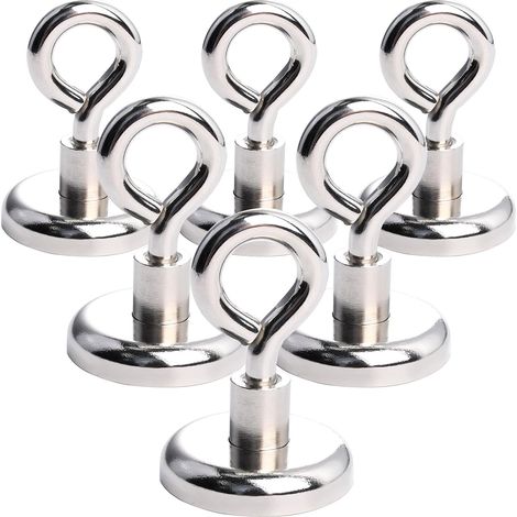 6pcs Aimant Puissant Neodyme Aimant de Peche Aimant Super Puissant Gros 32mm Aimant Avec Anneaux Facile à démonter Magnet (1/5)