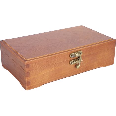 Boîte en bois antique rectangulaire, étui à papeterie pour enfants, rangement multifonctionnel de bureau (1/5)