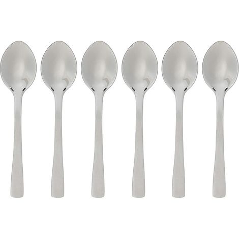 Pack de 6 petites cuillères à moka de précision en acier inoxydable argenté 9,5 cm (1/2)