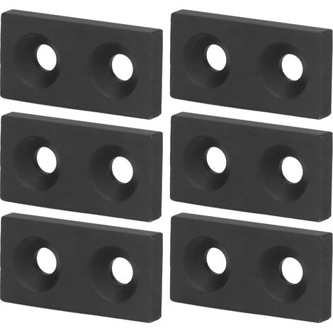 Lot de 10 plaques de recouvrement à double trou en alliage d'aluminium pour profilés et machines CNC, noir (1/5)